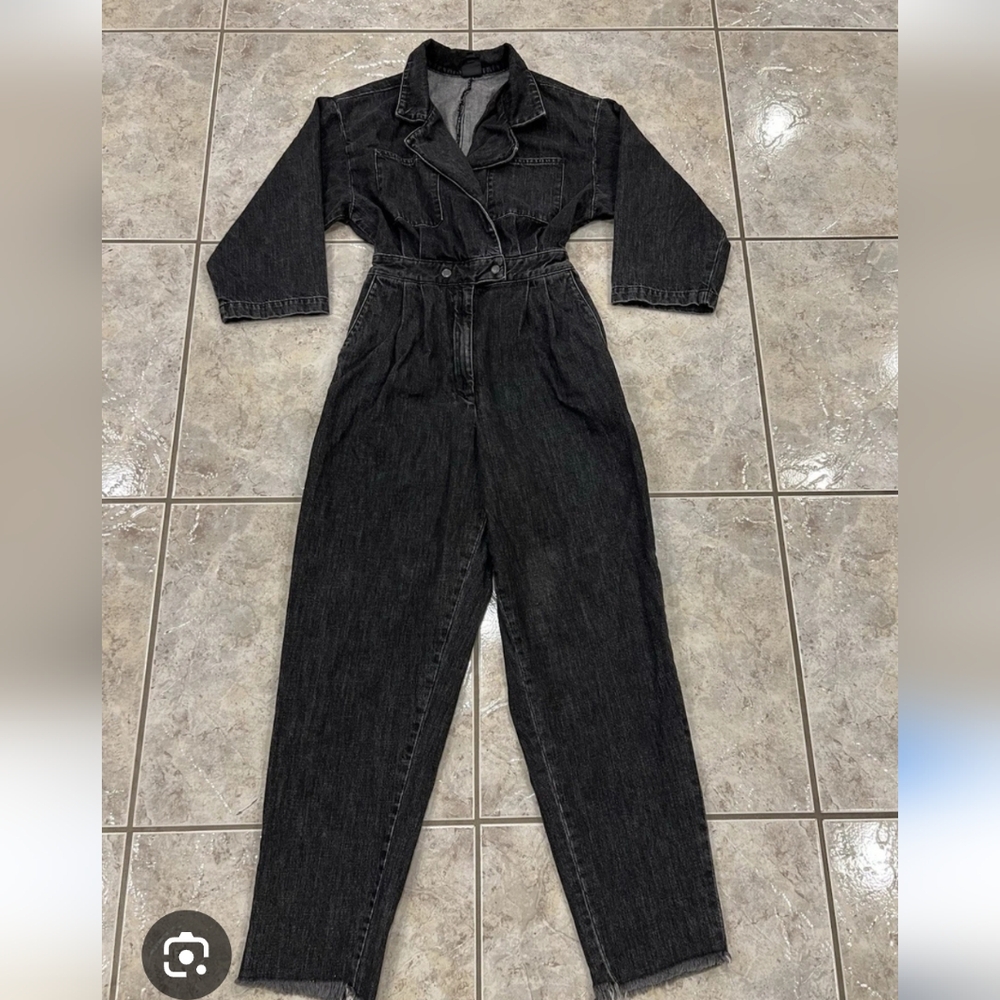 Elegant Charcoal Denim Overalls for Women